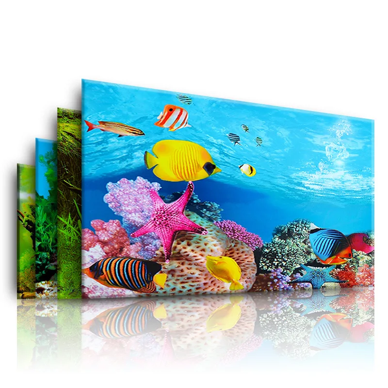 Marine Aquarium Hobby - 水族館の背景 3d ステッカーポスター水槽水族館の背景アクセサリー装飾海洋植物 Aquascape 絵画