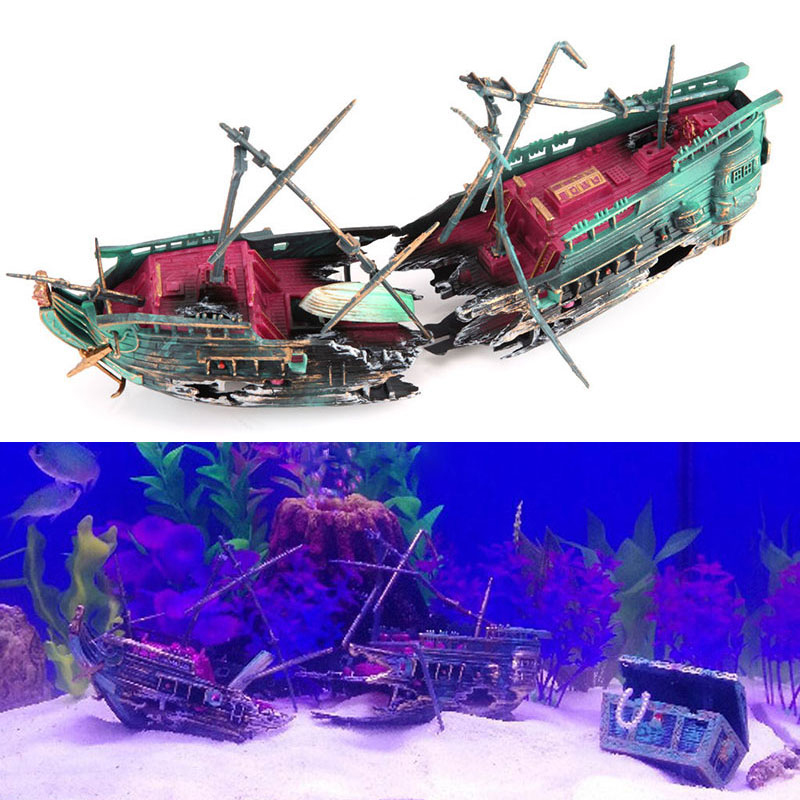 Aquarium Marina - 人工水族館装飾,空中エアロビクス装置装飾,分割された難破船,帆船,水槽,水族館装飾