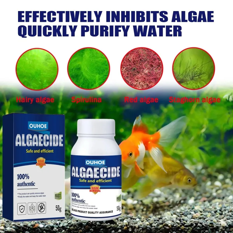 50g高効率藻類駆除剤、水槽・池の藻類・苔の抑制、緑水減少、 - Aquarium Marine Plants のレビューと価格