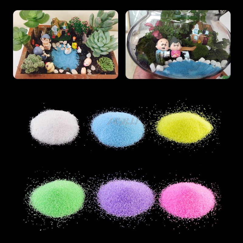 1 バッグ 6 色石英砂ミニチュアタンク水族館盆栽ポット妖精 - Aquarium Marina のレビューと価格
