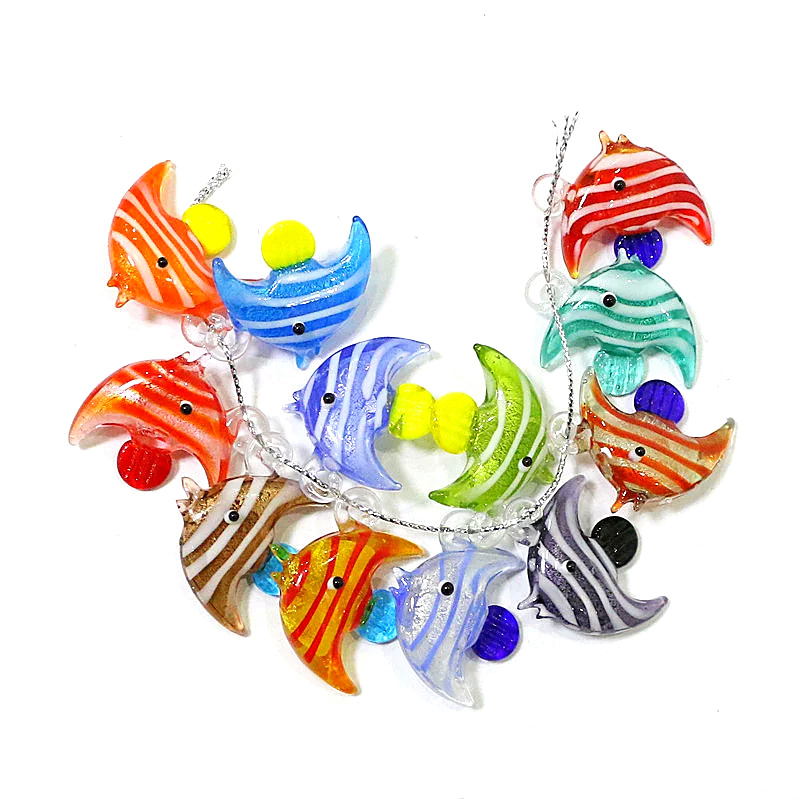 2ピース入りかわいい海鱼魅力ペンダントミニチュアガラス鱼の装 - Marine Aquarium Hobby のレビューと価格