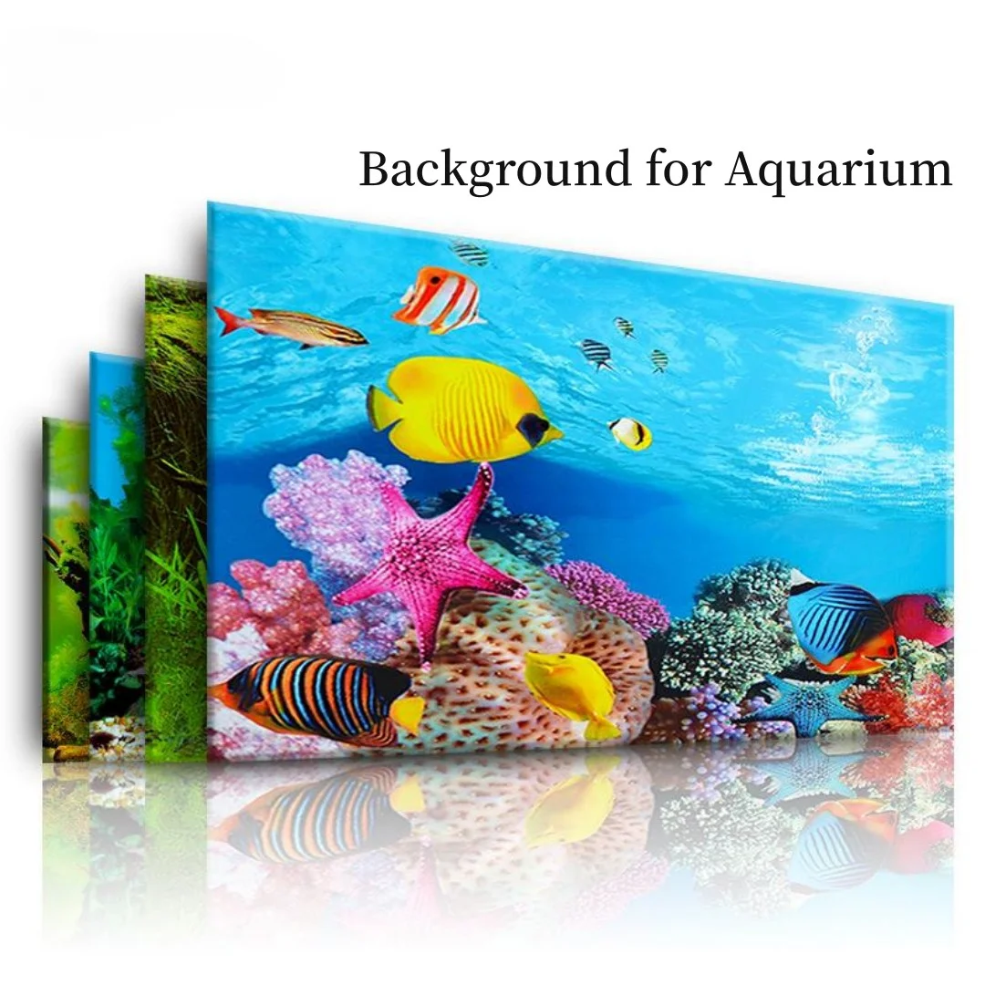 3D水族館の背景ステッカー,水槽の装飾,海洋植物,両面風景, - Marine Aquarium Hobby のレビューと価格